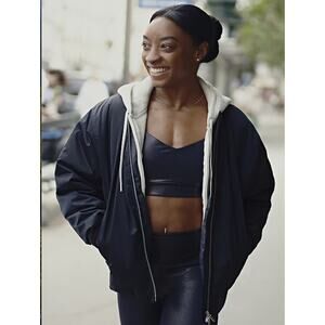 NWT Athleta Sateen Bomber Black